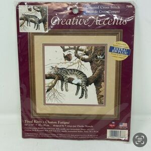 Creative Accents Tired Kitty By Charles Wysocki Counted Cross Stitch Kit